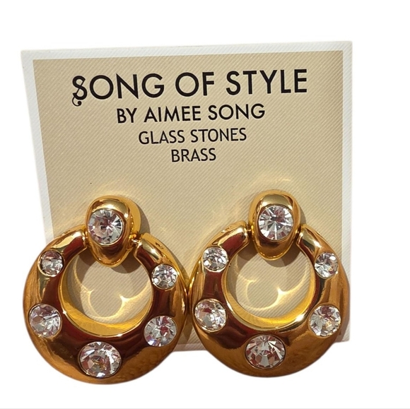 Song of Style Jewelry - Nwt Song Of Style By Aimee Song Circular Glass Stone Earrings